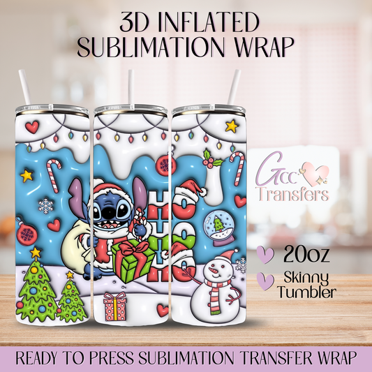 Ho Ho Ho Cute Character - 20oz 3D Inflated Sublimation Wrap