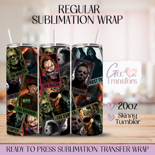 Horror Characters Tarot Cards - 20oz Regular Sublimation Wrap