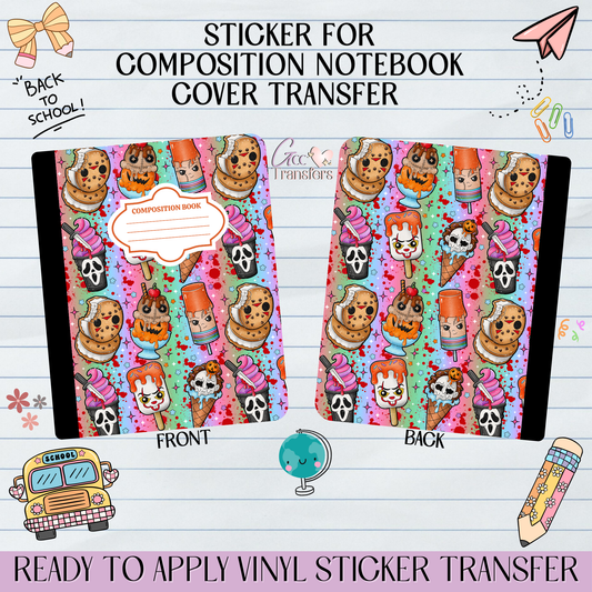 Horror Ice Cream - Sticker for Notebook Cover
