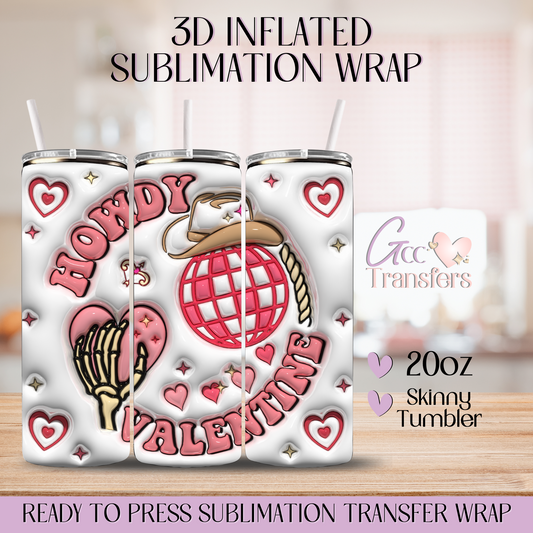 Howdy Valentine - 20oz 3D Inflated Sublimation Wrap