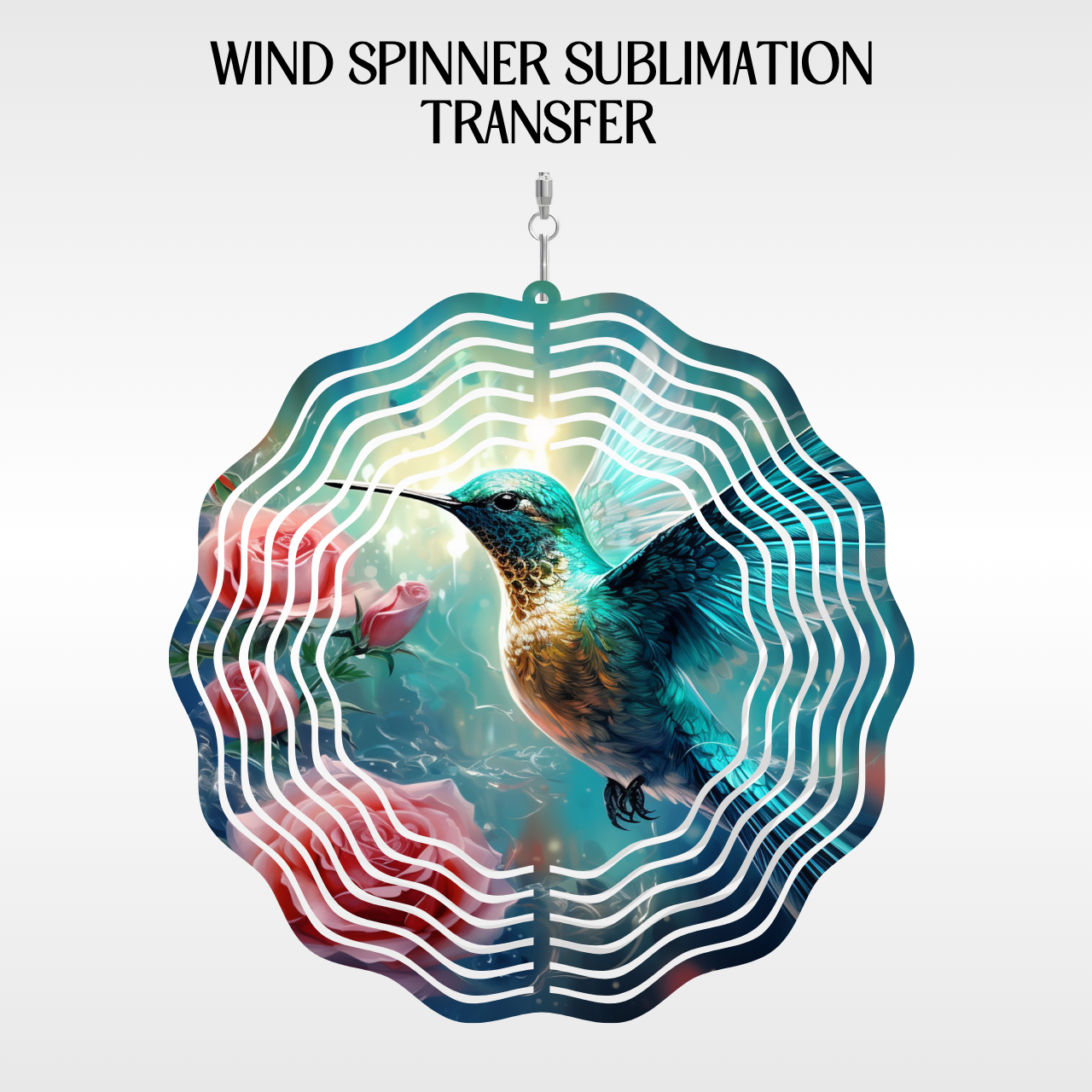 Hummingbird Roses - 10" Wind Spinner Set of 2 Sub. Transfer