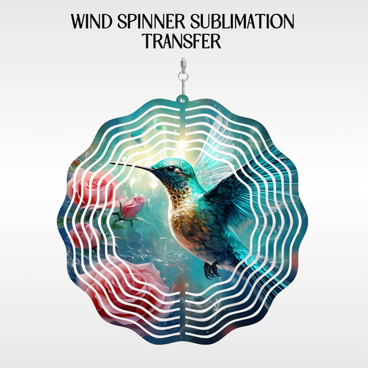 Hummingbird Roses - 10" Wind Spinner Set of 2 Sub. Transfer