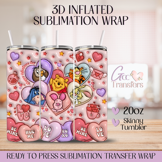 Hunny Friends Valentine - 20oz 3D Inflated Sublimation Wrap