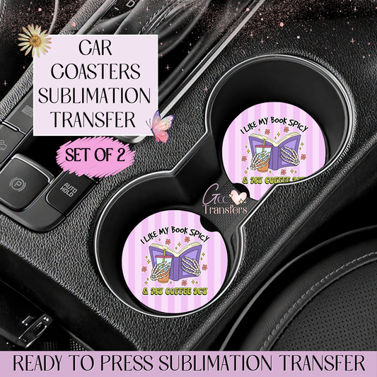 I like my Book Spicy - Car Coaster Set of 2 Sublimation Transfers