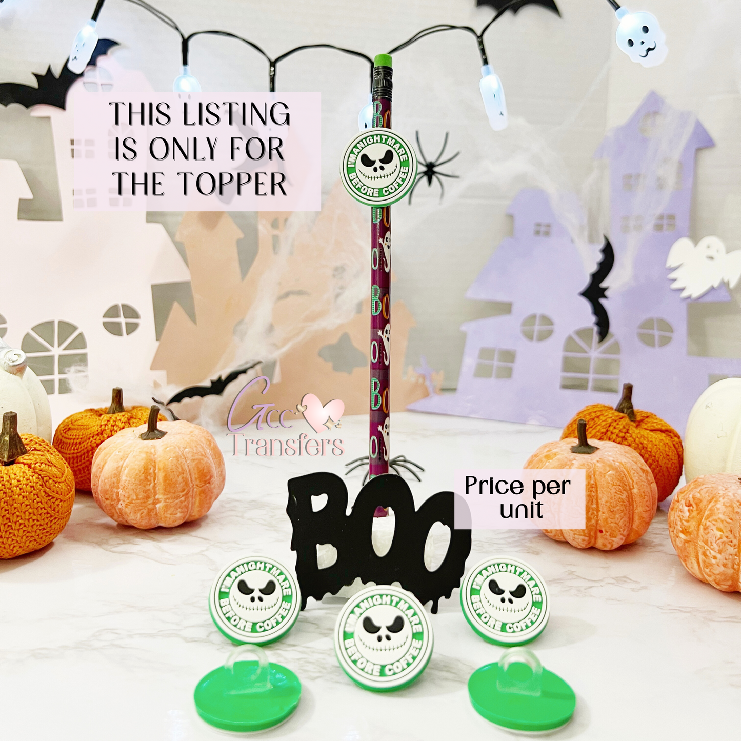 I'm a Nightmare Before Coffee Green (RTS) Straw Topper