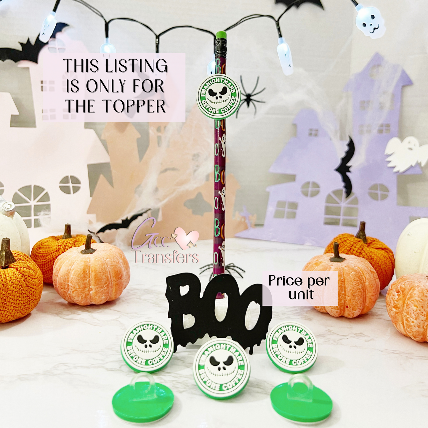 I'm a Nightmare Before Coffee Green ( (RTS) Straw Topper
