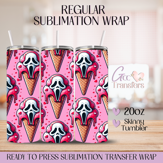 Ice Cream Scary Movie Pink - 20oz Regular Sublimation Wrap