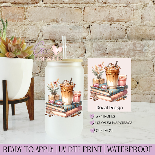 Iced Coffee & Books - Decal UVDTF