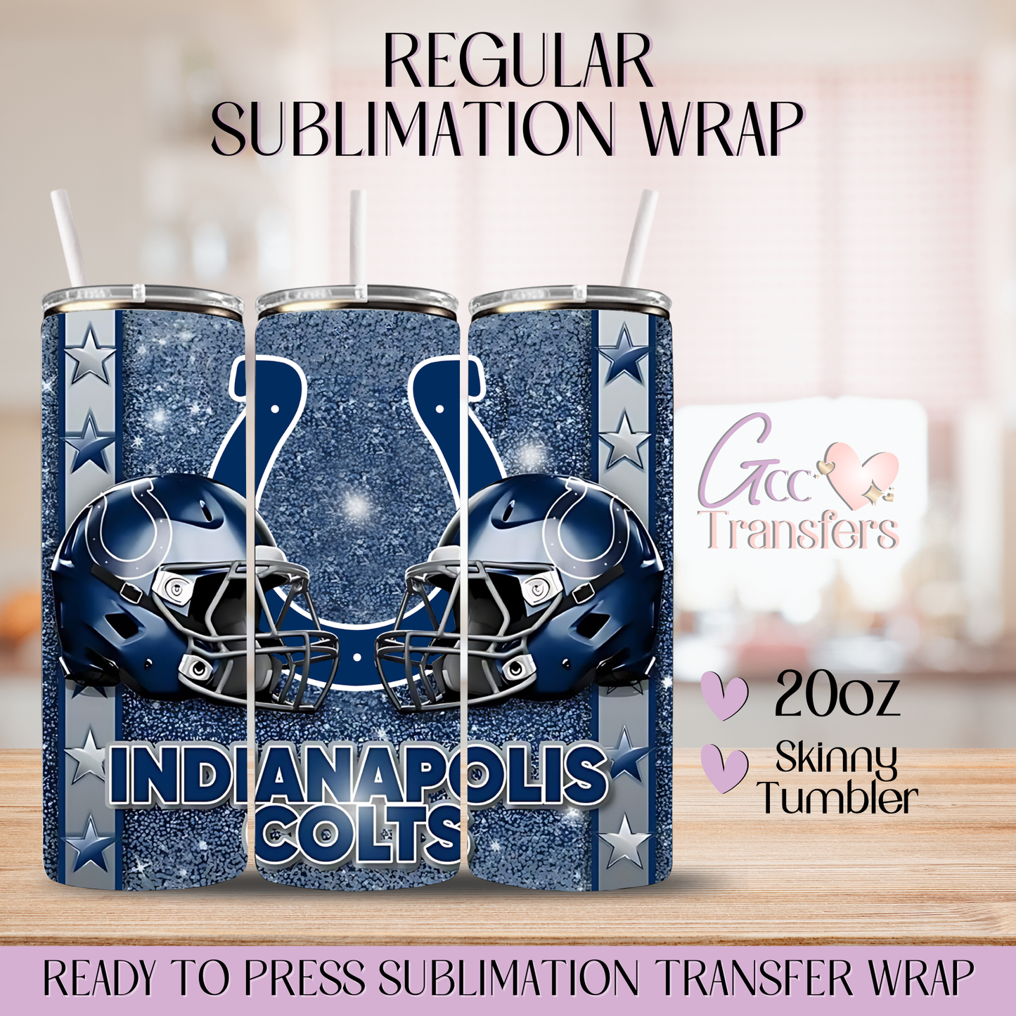 Indianapolis Football Team - 20oz Regular Sublimation Wraps