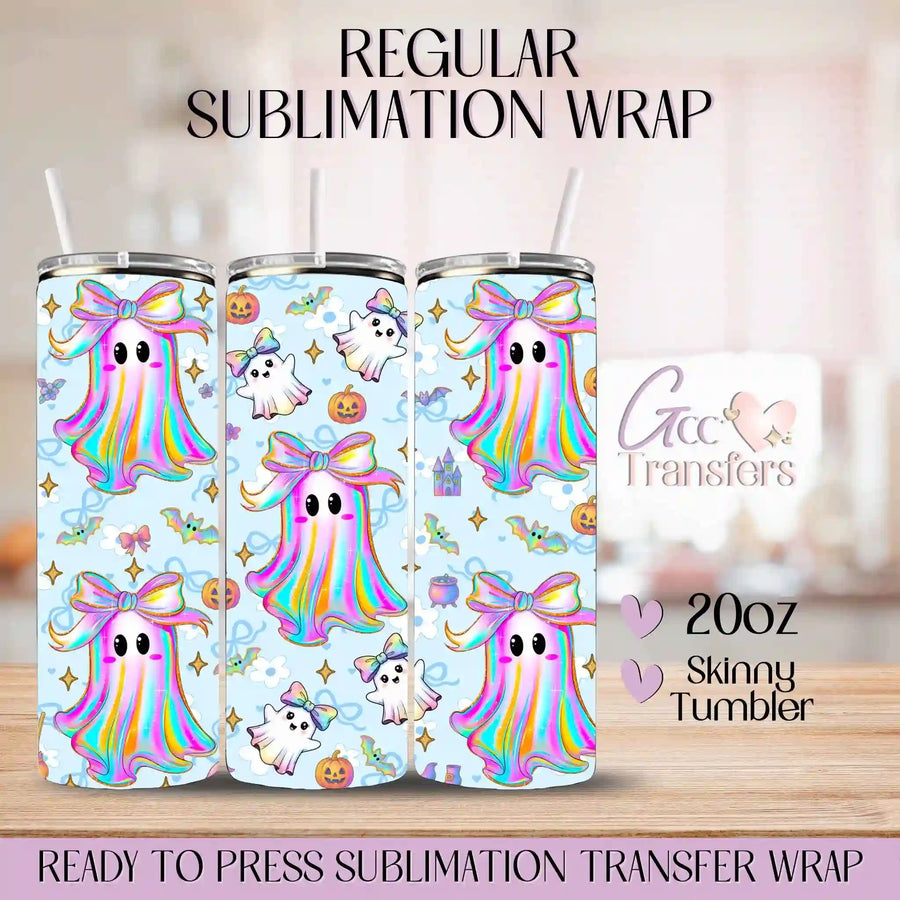 Iridescent Ghosties Halloween - 20oz Regular Sublimation Wrap
