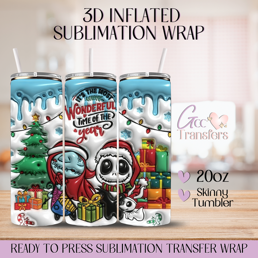 Most Wonderful Time of the Year Jack Sally Christmas  - 20oz 3D Inflated Sublimation Wrap