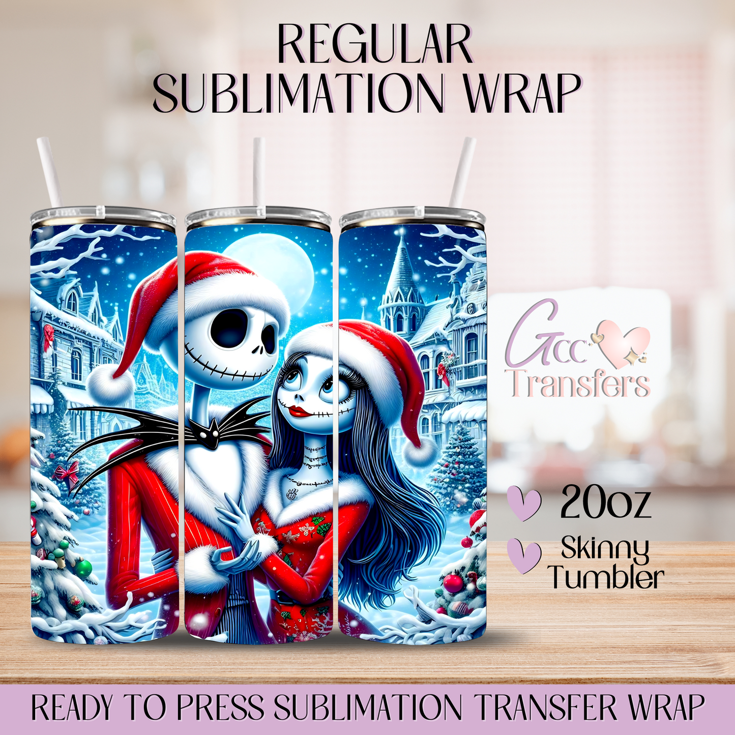 Jack Sally Christmas Nightmare - 20oz Regular Sublimation Wrap