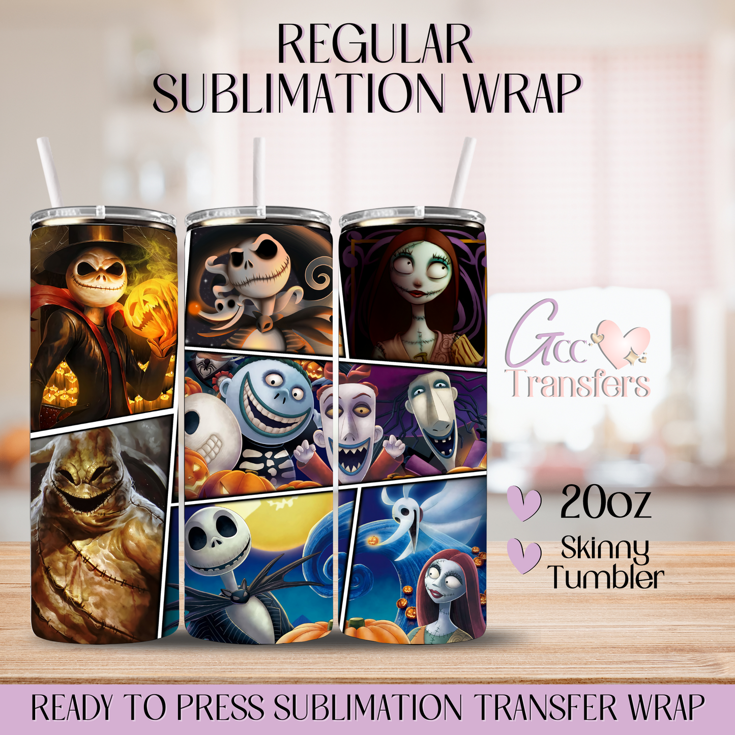 Jack & Sally Friends Collage - 20oz Regular Sublimation Wrap