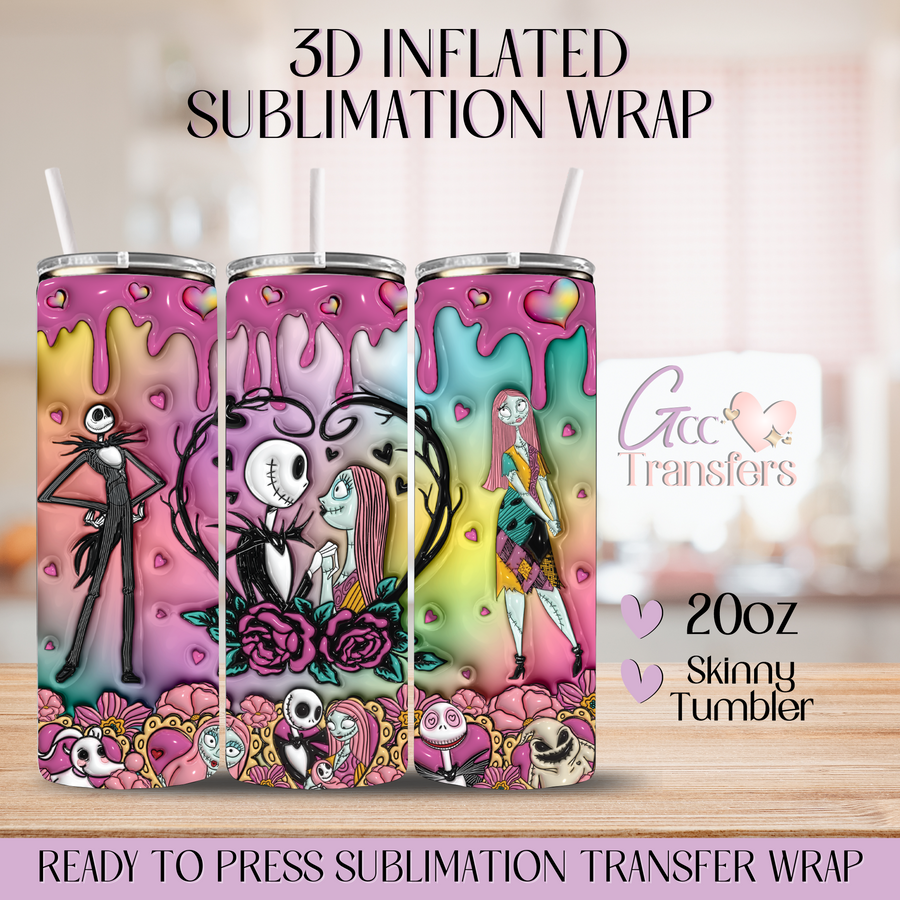 Dark Romance Duo Hearts Colorful - 20oz Regular Sublimation Wrap