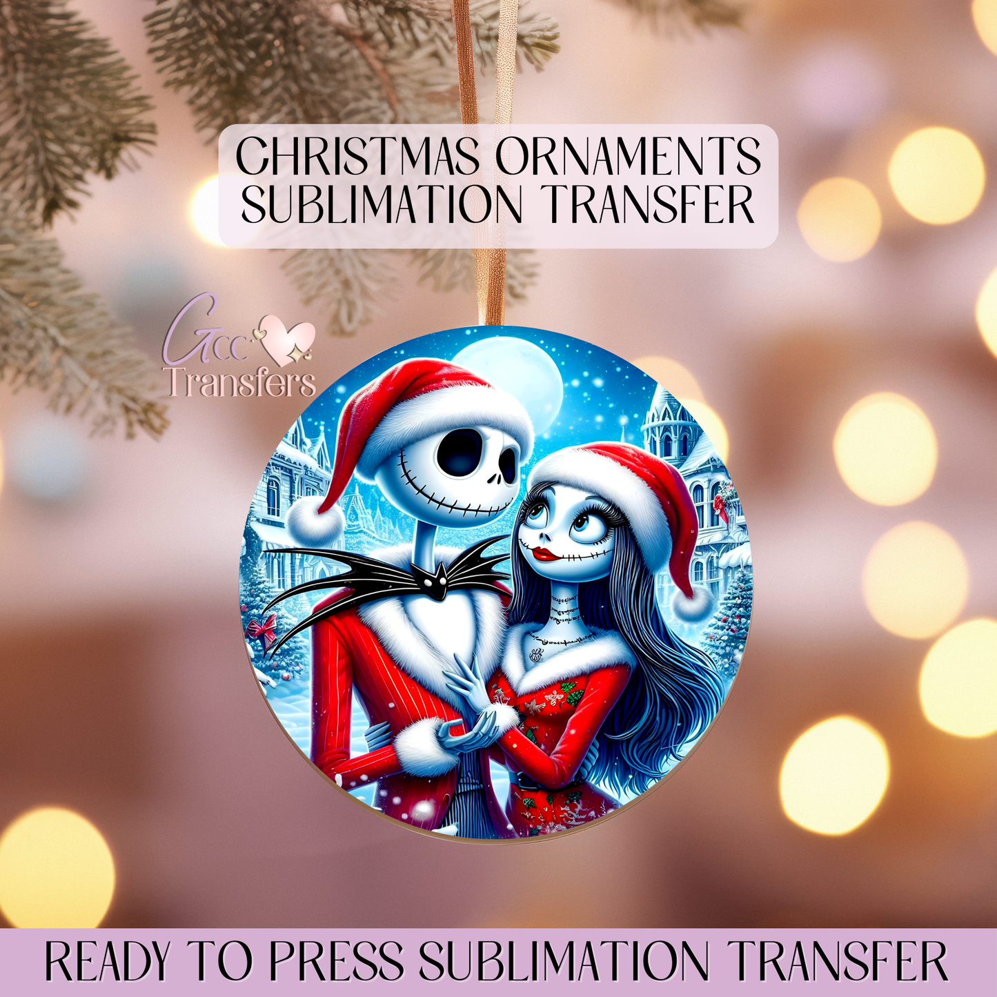 The Nightmare Couple - 3" Ornament Sublimation Transfer