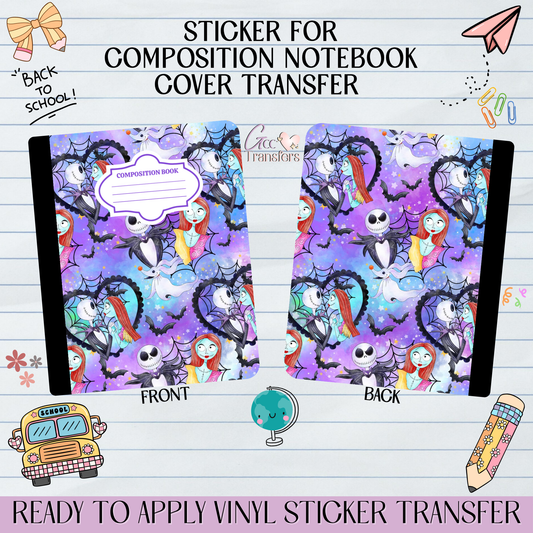 Halloween Love in the Shadows - Sticker for Notebook Cover