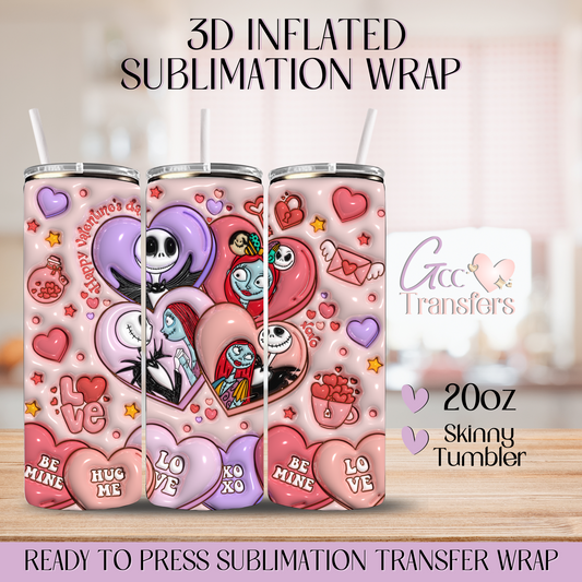 Jack & Sally Valentine - 20oz 3D Inflated Sublimation Wrap