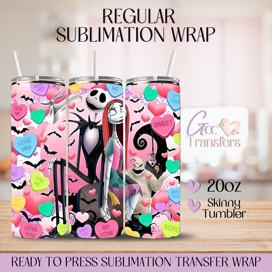 Heart Love Story Horror Characters - 20oz Regular Sublimation Wrap