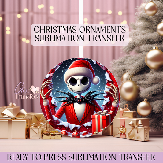 Jack Xmas Gifts - 3" Ornament Sublimation Transfer