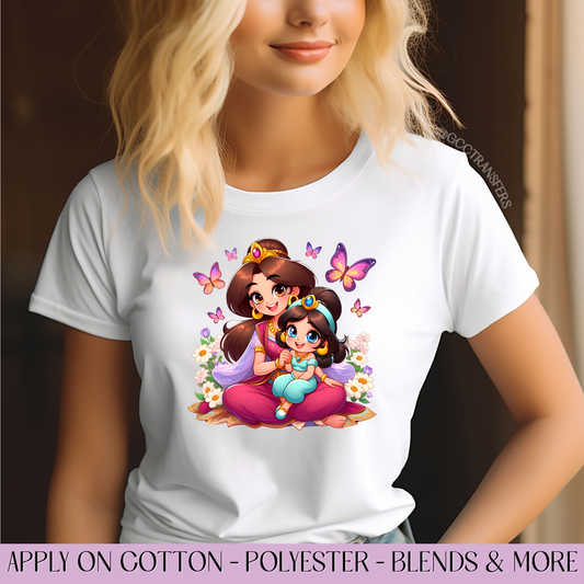 Arabic Princess Mama and Daughter - Full Color DTF Transfer