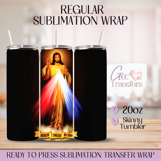 Jesus I Trust in You Divine Mercy - 20oz Regular Sublimation Wrap