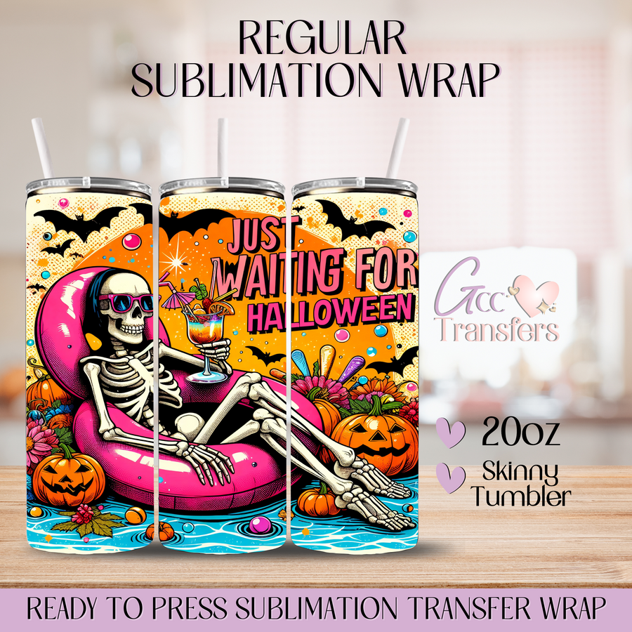 Summerween Just Waiting for Halloween - 20oz Regular Sublimation Wrap