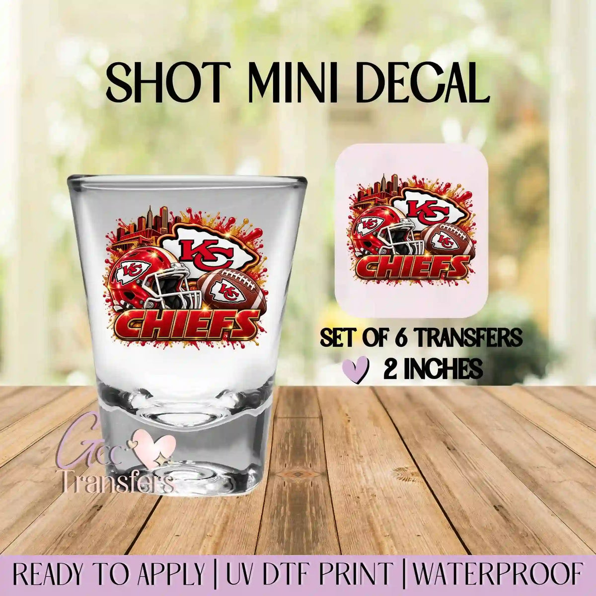 Chiefs Football Ball - Set of 6 (Shot UV Decals)