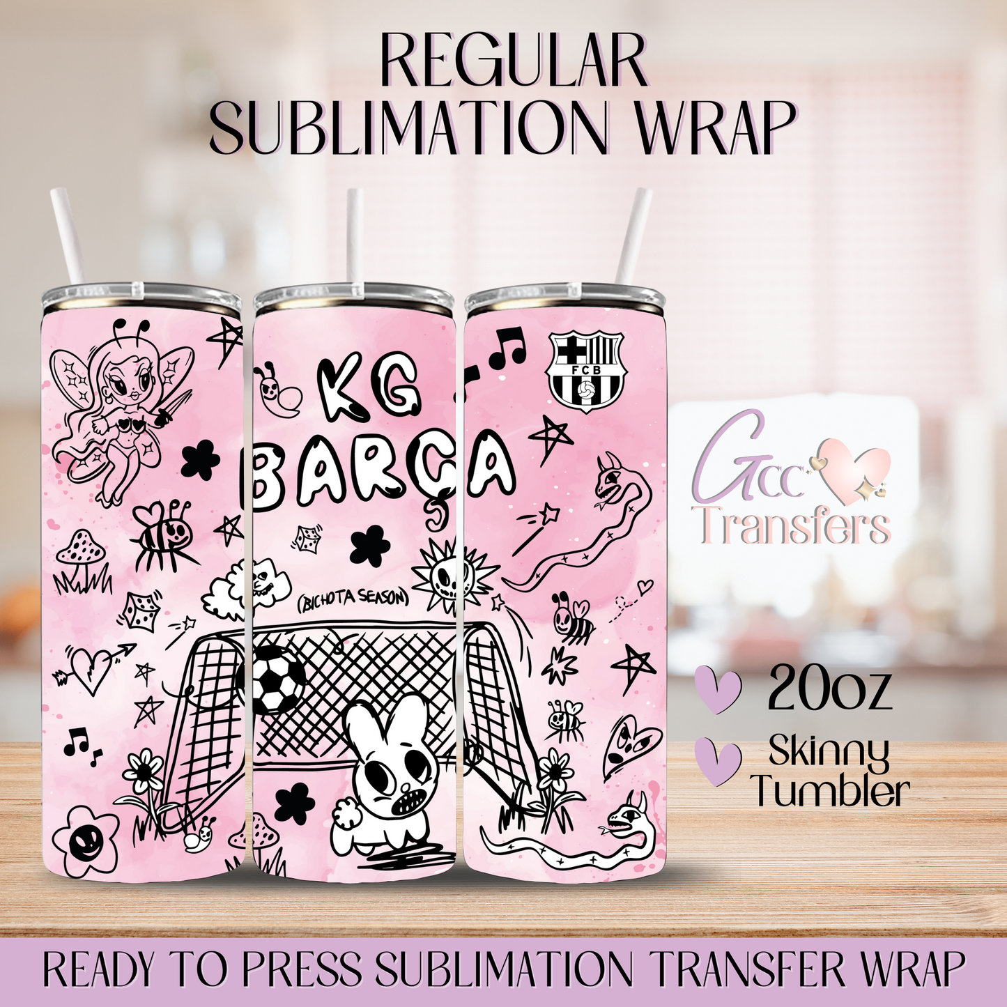 Karol G Barca - 20oz Regular Sublimation Wrap