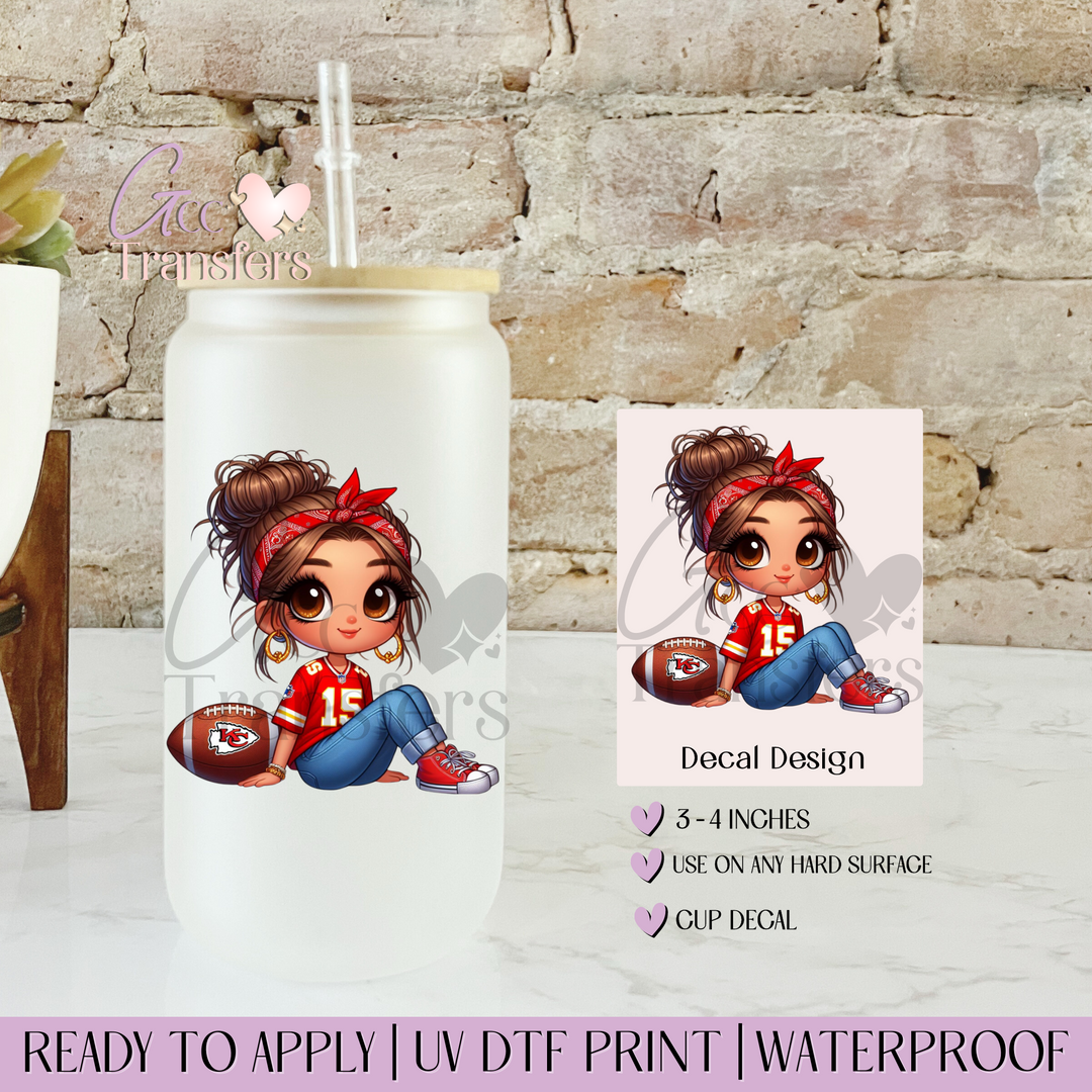 Chiefs Girl Fans 15 Football - Decal UVDTF – GCC Transfers