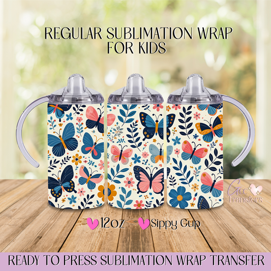 Kids Butterflies Colored - 12oz Regular Sublimation Wrap