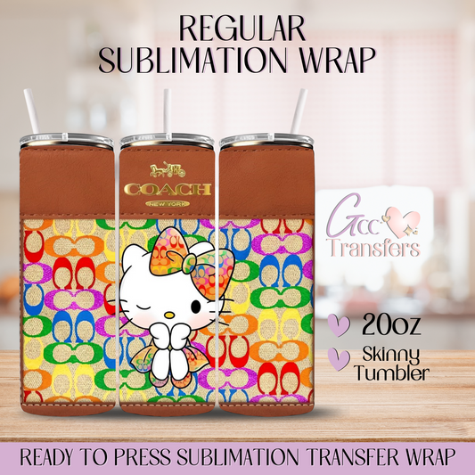 Kitty Rainbow Luxury Pattern Purse - 20oz Regular Sublimation Wrap