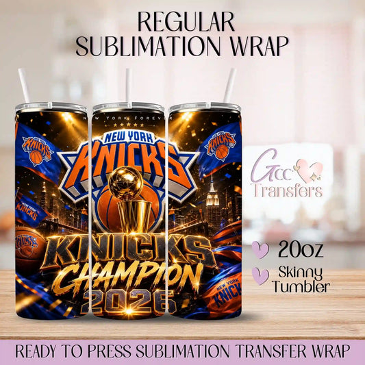 Knicks Champion 2026 NY - 20oz Regular Sublimation Wrap