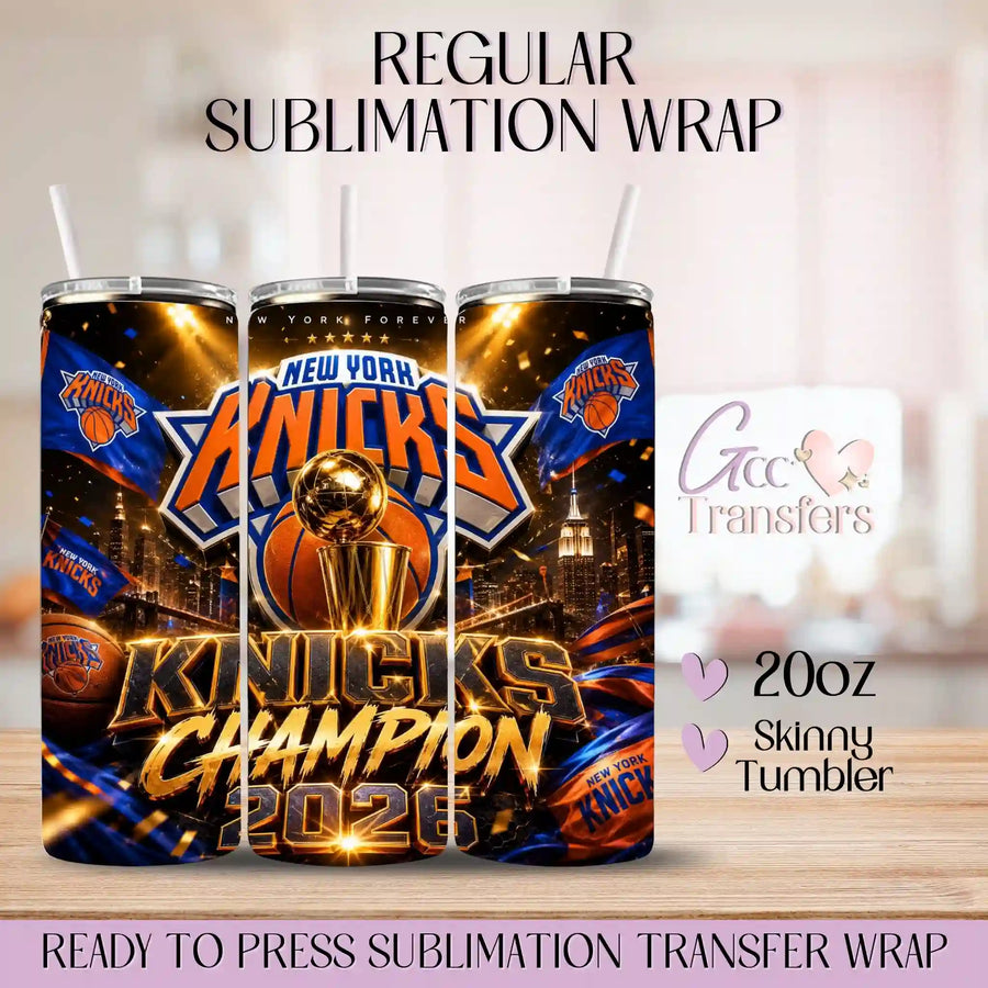 Knicks Champion 2026 NY - 20oz Regular Sublimation Wrap
