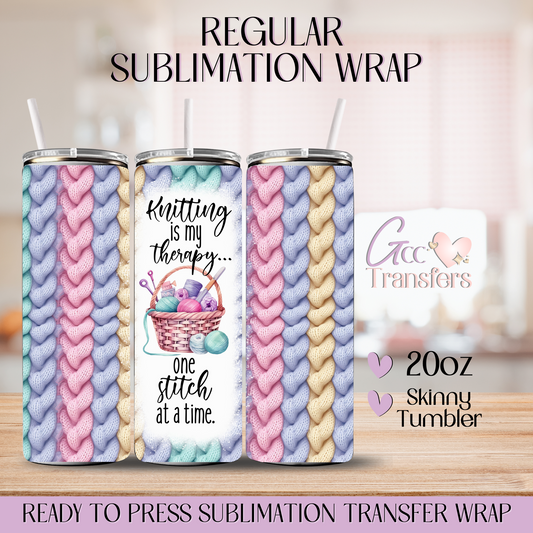 Knitting is My Therapy  - 20oz Regular Sublimation Wrap
