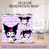 Purple Cat Character - 20oz Regular Sublimation Wrap