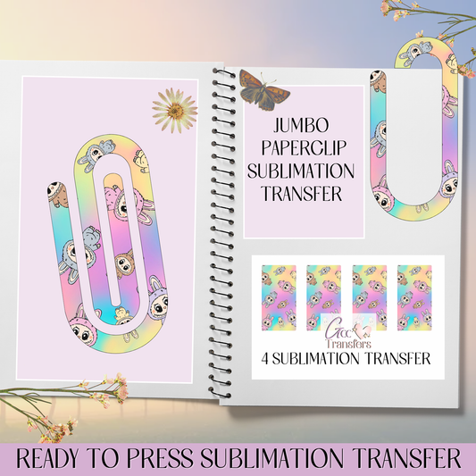 Colorful Monsters Cartoons - Jumbo Paperclip Sublimation Transfer
