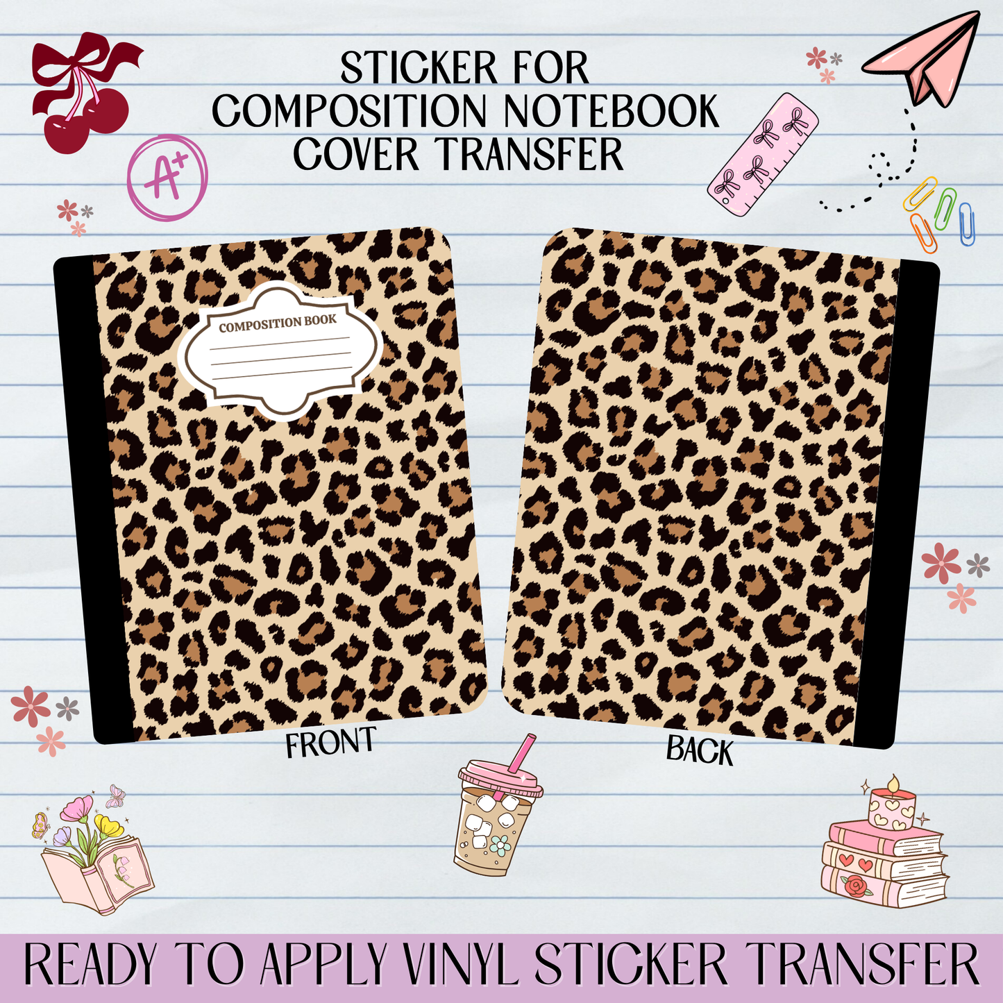 Leopard Print Cheetah - Sticker for Notebook Cover