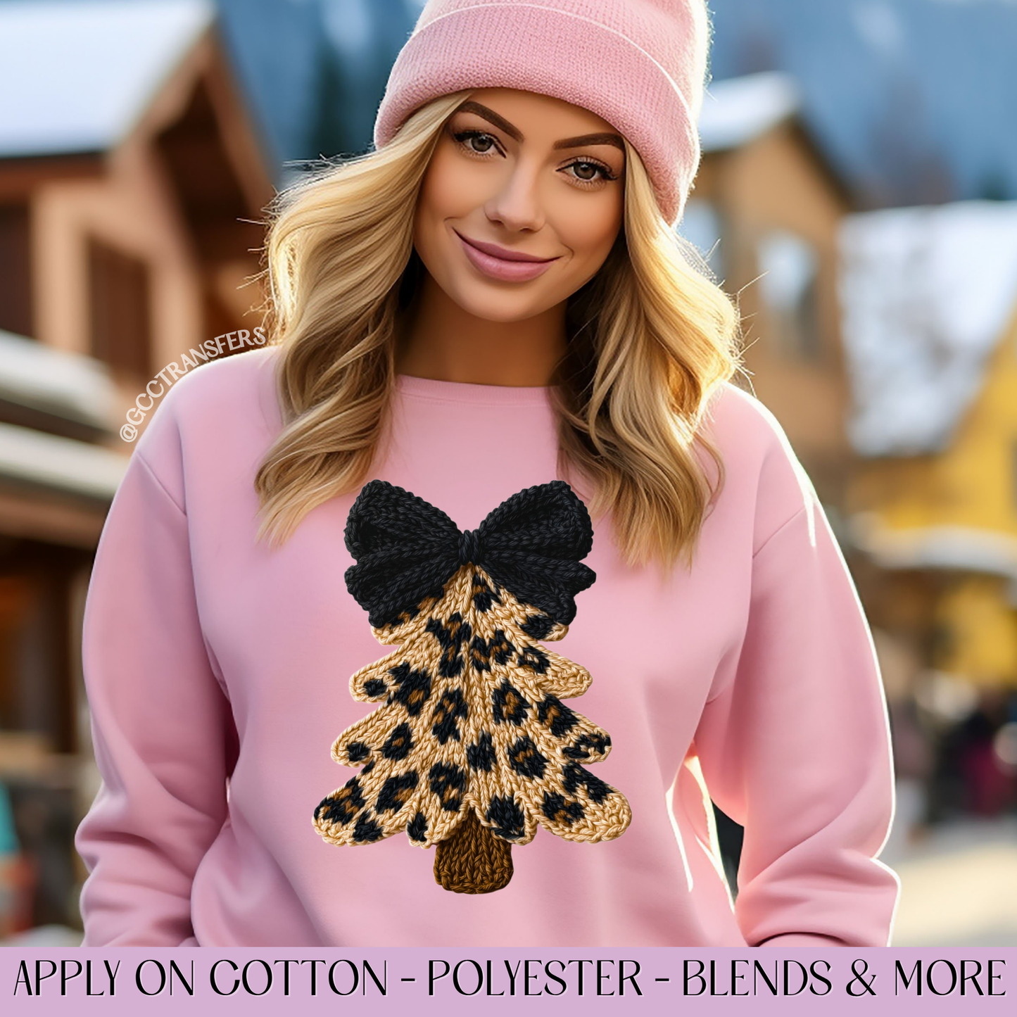 Leopard Christmas Tree Crochet Yarn - Full Color DTF Transfer