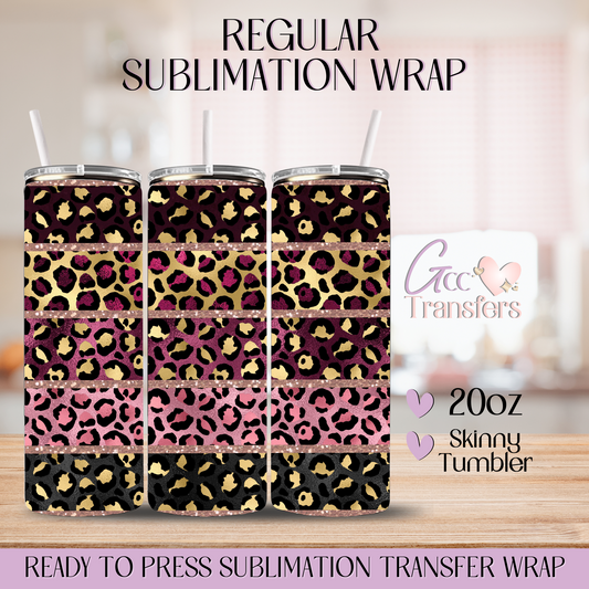 Leopard Stripes Colorful - 20oz Regular Sublimation Wrap