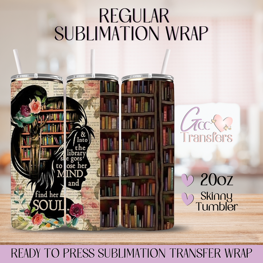 Library Mind Girl  - 20oz Regular Sublimation Wrap