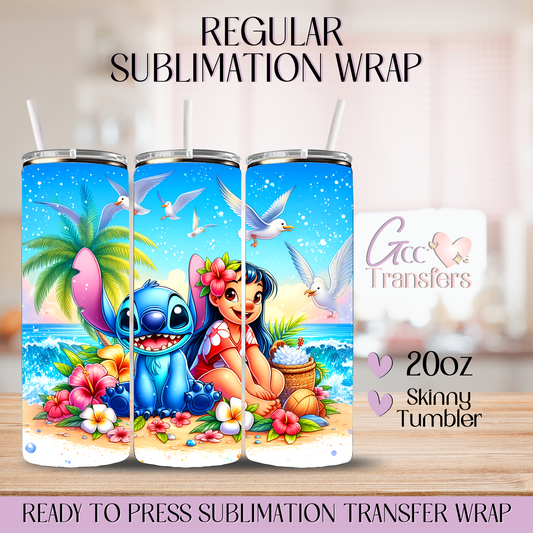 Summer Beach Cute Character & Friend - 20oz Regular Sublimation Wrap