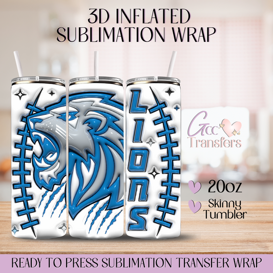 Lions Football - 20oz 3D Inflated Sublimation Wrap