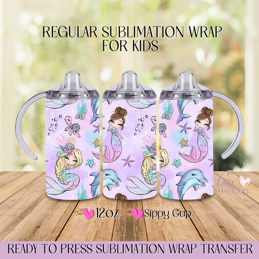 Little Under Sea Dolphins - 12oz Regular Sublimation Wrap