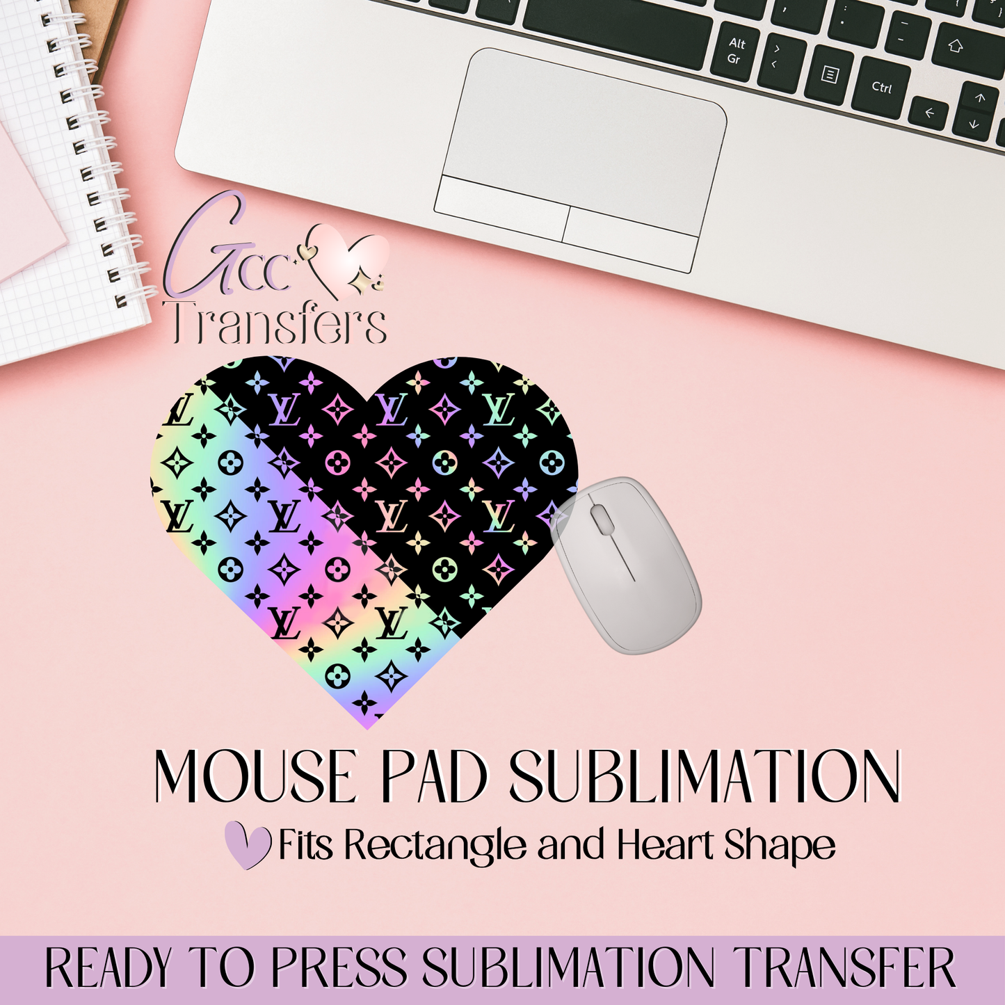 Colorful LV Luxury Pattern - Mouse Pad Sublimation Transfer