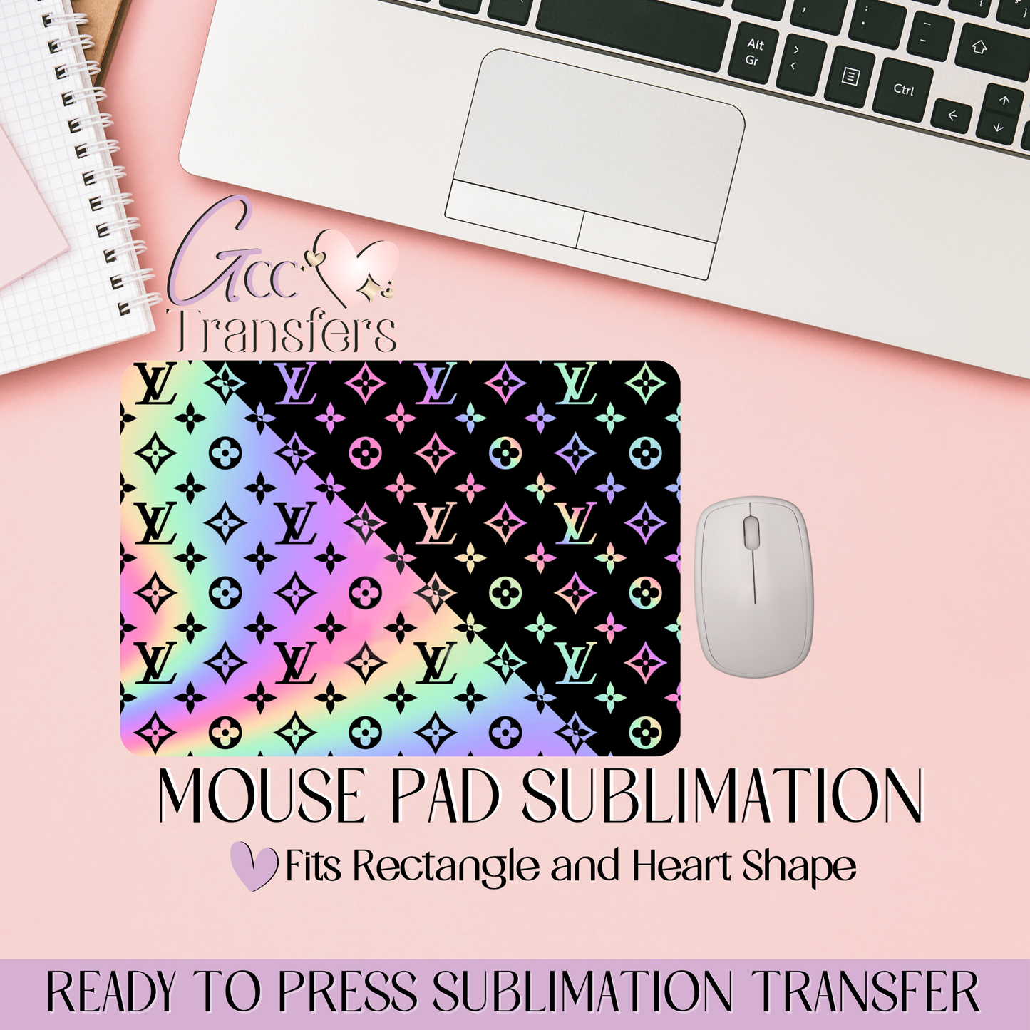 Colorful LV Luxury Pattern - Mouse Pad Sublimation Transfer