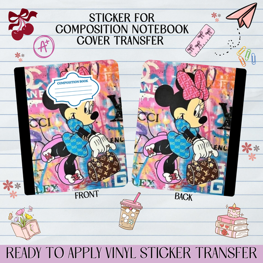 Mice Bow Luxury Graffiti - Sticker for Notebook Cover