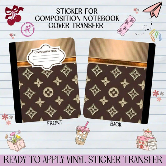 Girly Purse Fashion Brown - Sticker for Notebook Cover