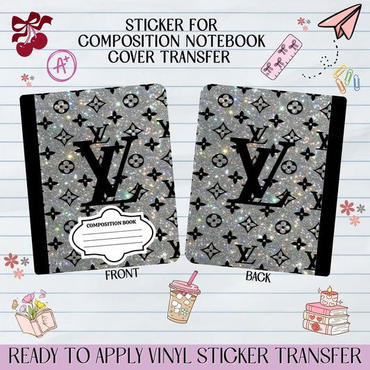Fancy Glitter Design - Sticker for Notebook Cover