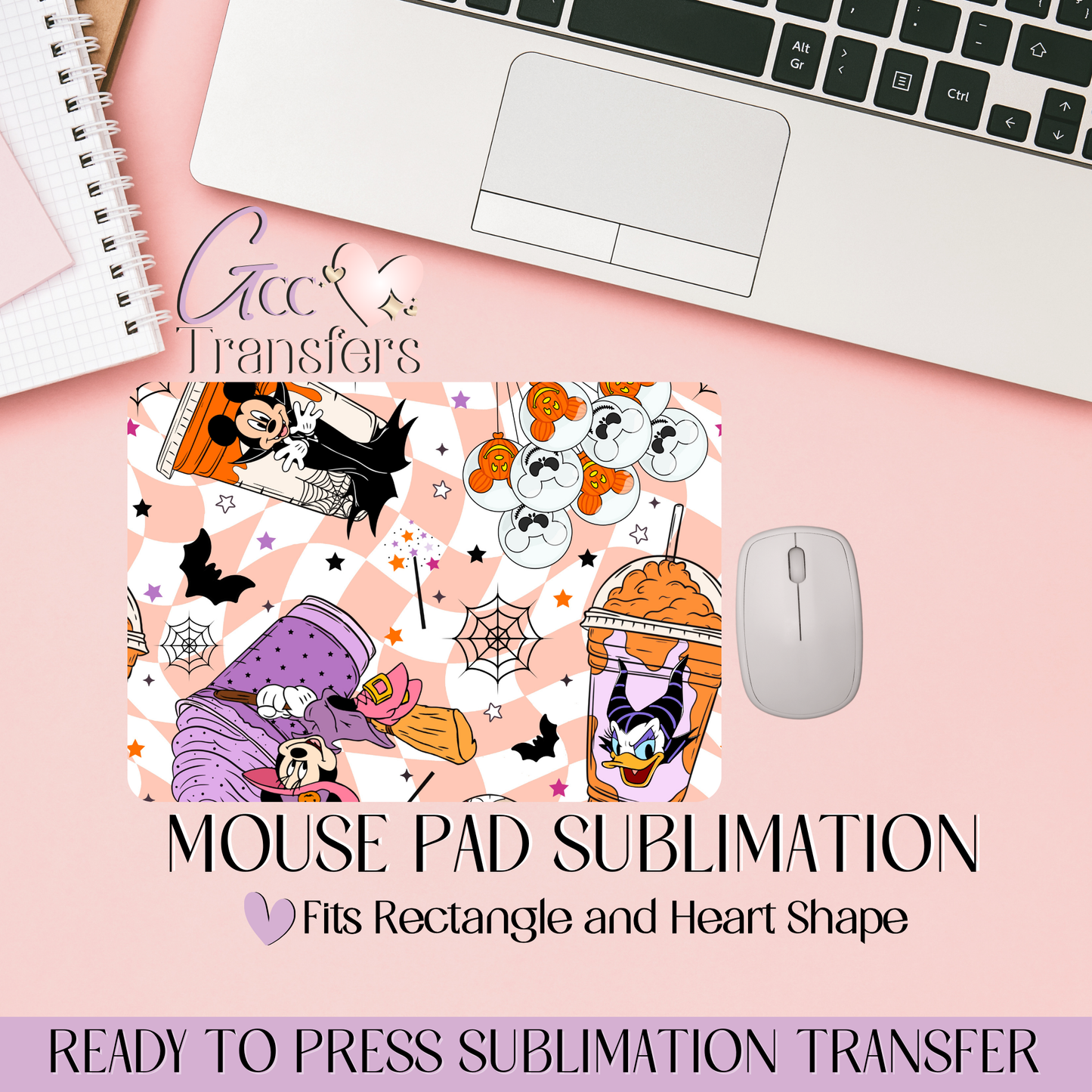 Magical Halloween Coffee Cartoons - Mouse Pad Sublimation Transfer