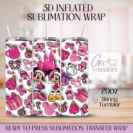 Magical Pink Christmas - 20oz 3D Inflated Sublimation Wrap